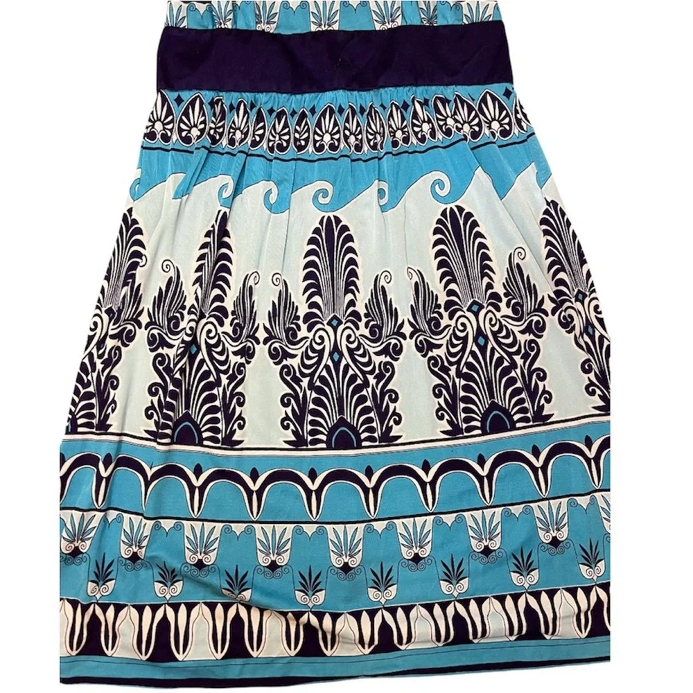 Tory Burch | Blue Paisley Halter Silk Classic Preppy Dress Size S
